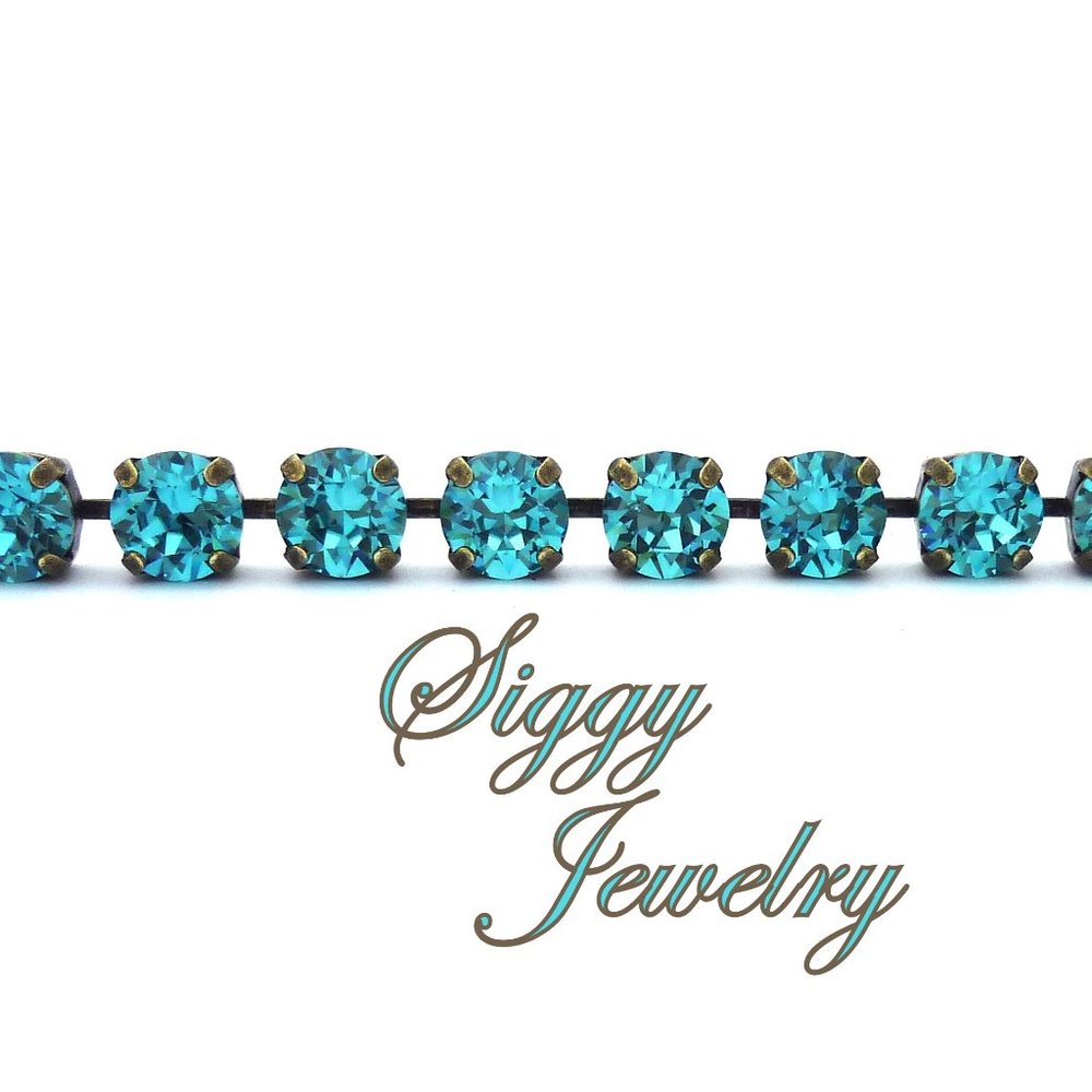 Swarovski 8mm Light Turquoise Tennis Bracelet - Picture 8 of 10